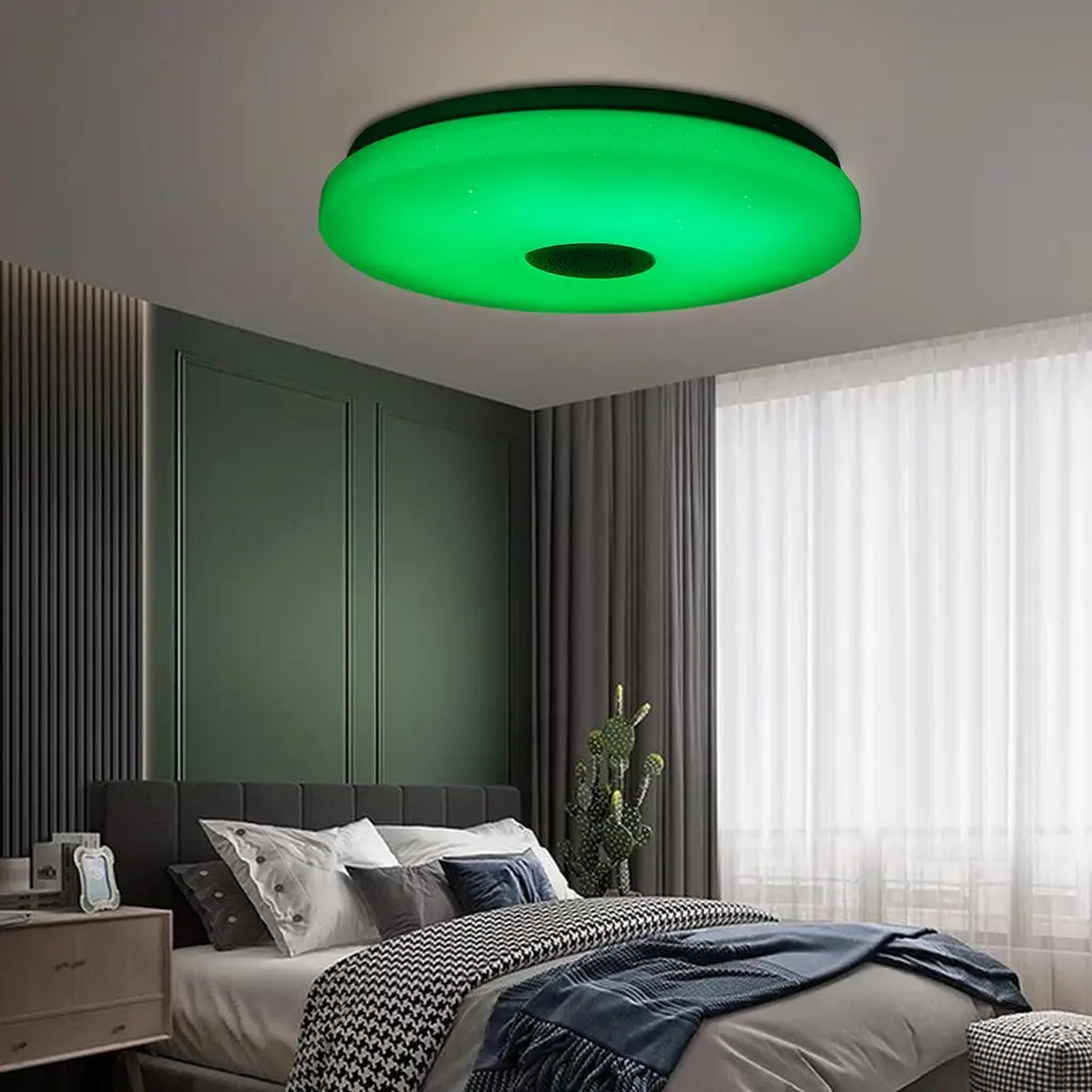 Світильник стельовий LED RGB Luminaria Saturn 38 см з колонкою, bluetooth + пульт ДК