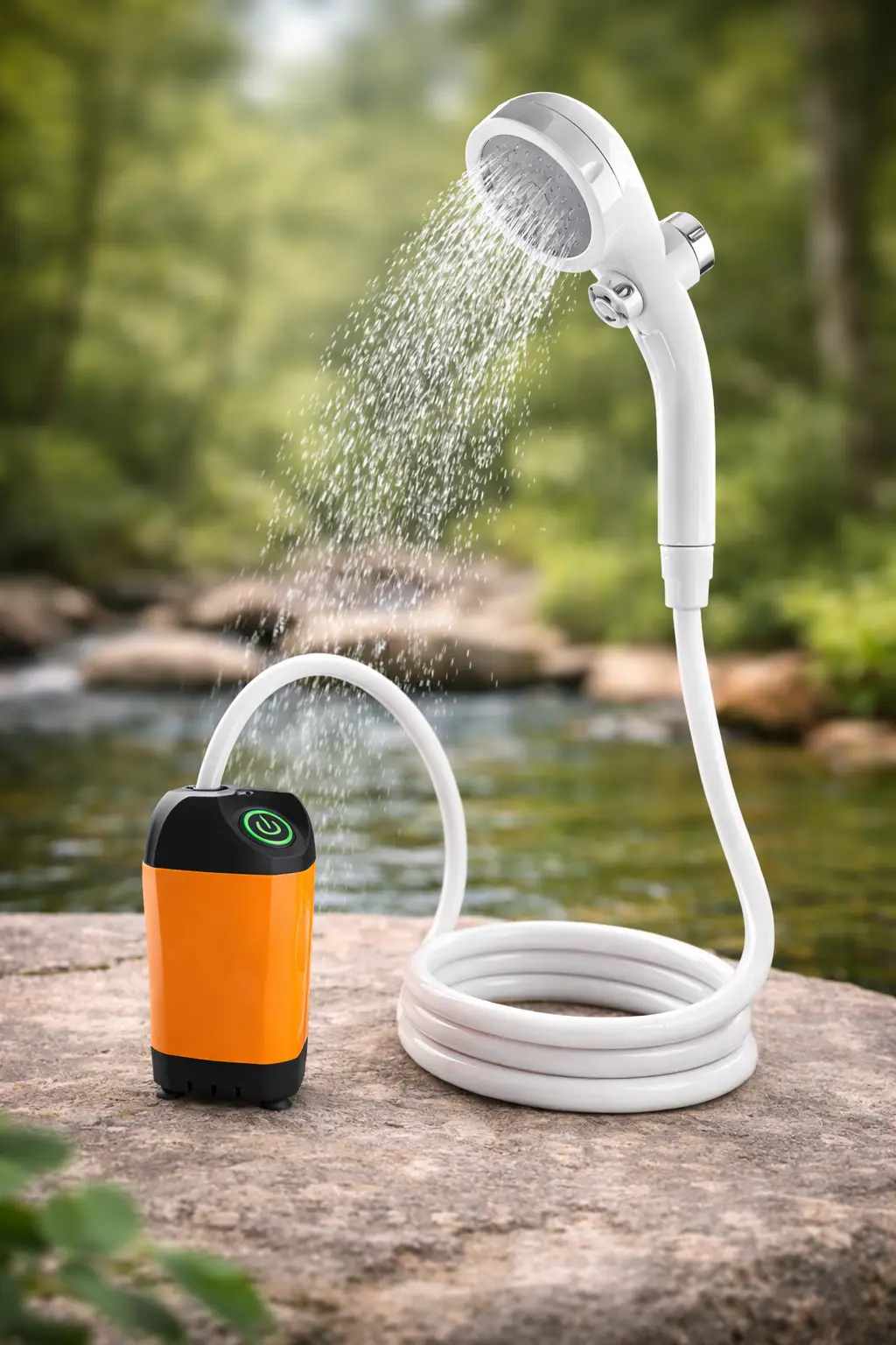 Портативний душ Outdoor Shower, насос 3,7В 4800 мАг, 3 режими напору, з кріпленнями, сумкою та мочалкою